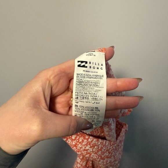 Billabong Summer New Waves 2 Red Floral Wide Leg Pants Large - Picture 9 of 9